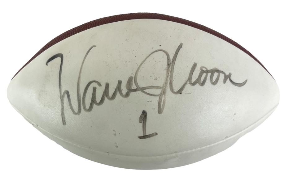 Warren Moon Signed Wilson NFL White Panel Football (Third Party Guaranteed)