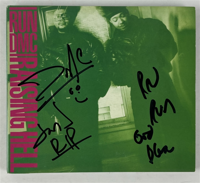 Run DMC : Group Signed "Raising Hell" CD Jacket w/ Disc (Third Party Guaranteed)