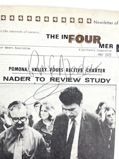 Ralph Nader Signed "The In-Four-Mer" Newsletter (Beckett/BAS)