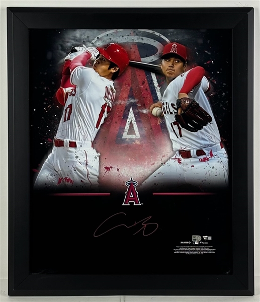 Shohei Ohtani Signed LA Angels 20" x 24" Photo in Framed Display (Fanatics)(MLB Holo)