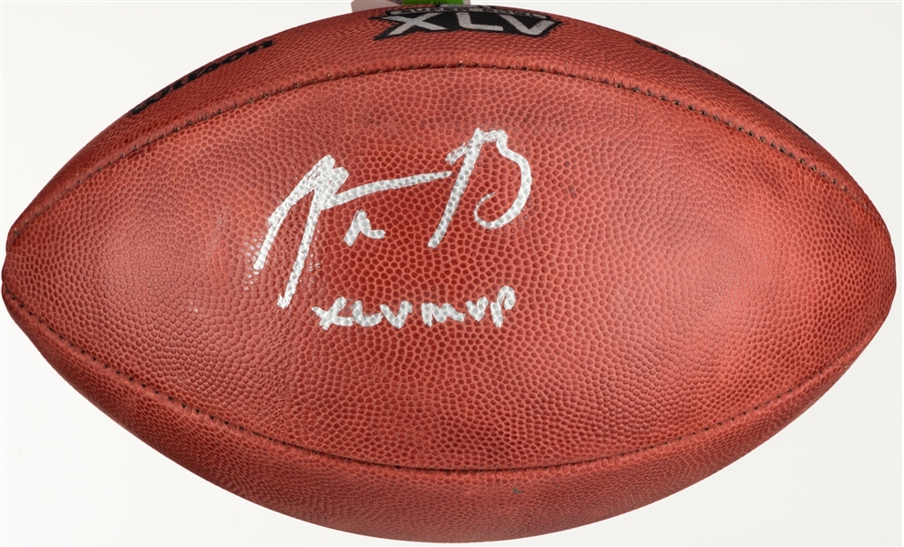 Aaron Rodgers Superbly Signed Official Leather Super Bowl XLV Football w/ "XLV MVP" Inscription (Third Party Guaranteed)