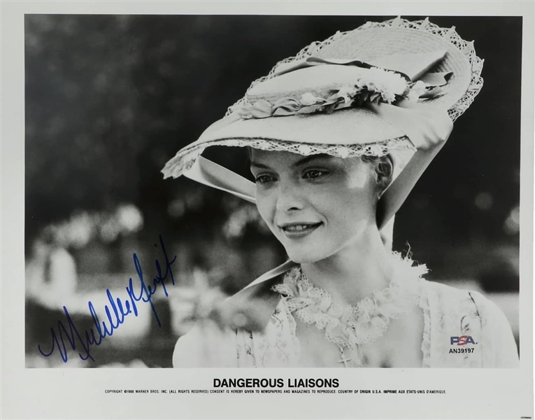 Michelle Pfeiffer Signed "Dangerous Liaisons" Promotional 1988 Warner Bros 8" x 10" Photograph (PSA/DNA)