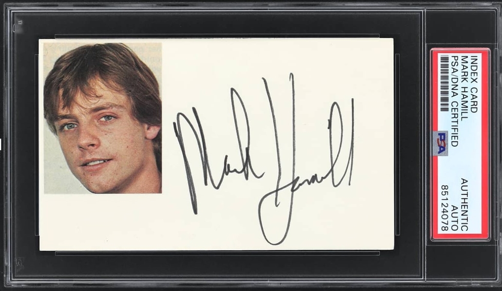 Star Wars: Mark Hamill Vintage Signed 3" x 5" Index Card (PSA/DNA Encapsulated)