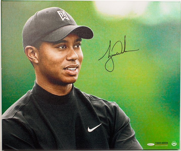 Tiger Woods 20" x 24" "Up Close & Personal" Canvas (UDA COA)