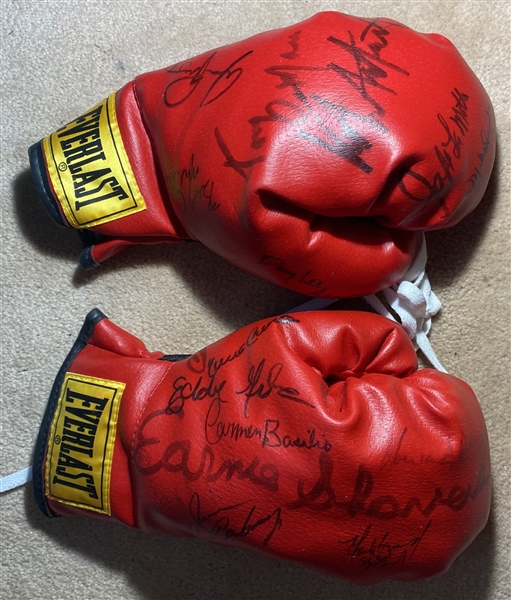 Boxing Greats Multi-Signed Boxing Gloves w/ Basilio, Shavers, LaMotta, Spinks & Others (Third Party Guaranteed)