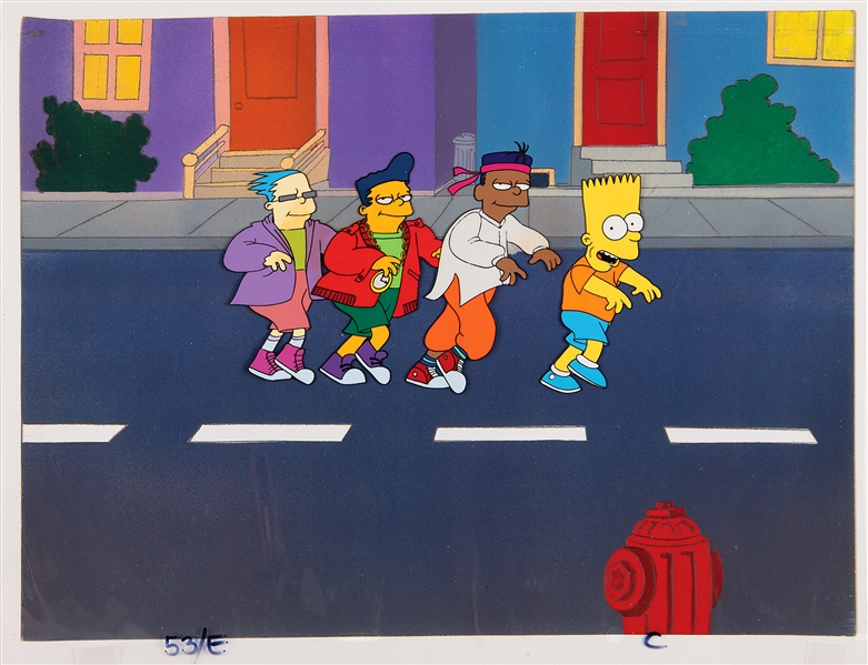 The Simpsons: 1990 FOX "Do The Bartman" Original Hand Painted Animation Cel Featuring Bart Simpson! 