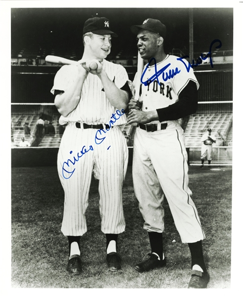 Mickey Mantle & Willie Mays Dual Signed 8" x 10" Photograph (JSA)