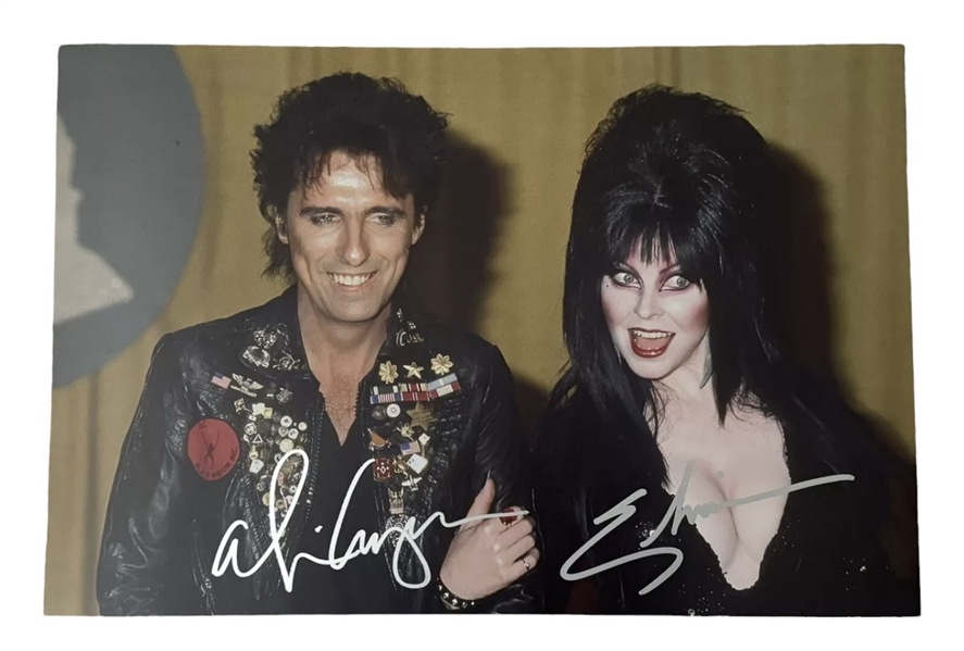 Alice Cooper & Elvira Signed 12" x 18" Photo (JSA)