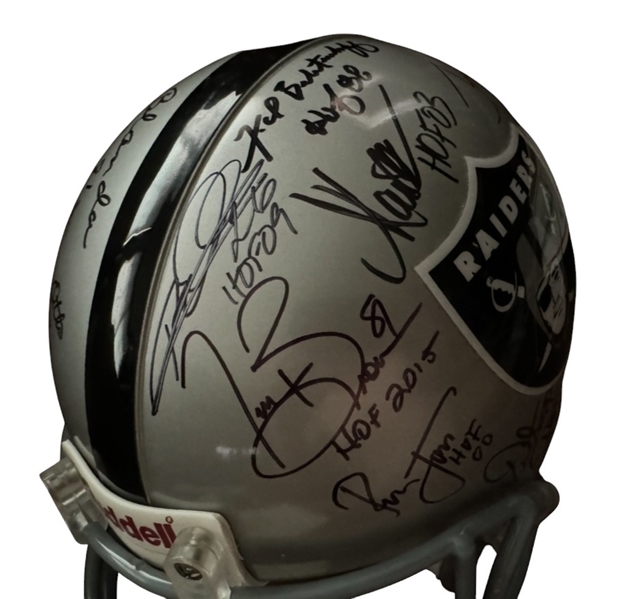 Oakland Raiders Authentic Full Size Helmet Signed by 21 Hall of Famers (Third Party Guaranteed)