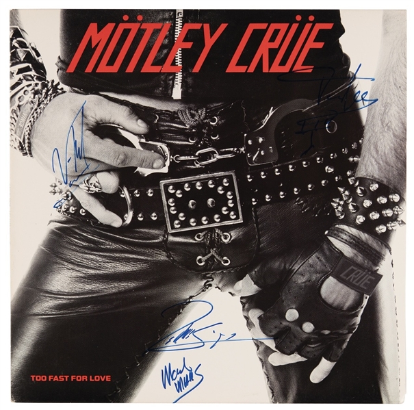 Motley Crue Group Signed "Too Fast For Love" Record Album (4 Sigs)(Epperson/REAL LOA)