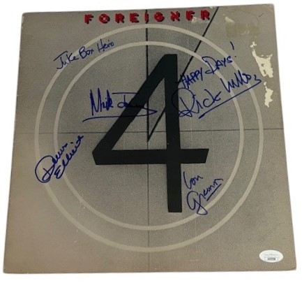 Foreigner Group Signed "Foreigner 4" Album Cover (4 Sigs)(JSA)