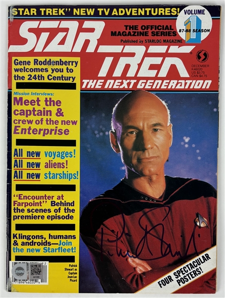 Star Trek: Patrick Stewart Signed 1987 TNG Magazine (SWAU)