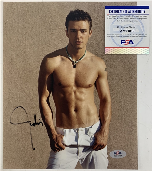 Justin Timberlake Signed Signed 8" x 10" Color Photo (PSA/DNA)