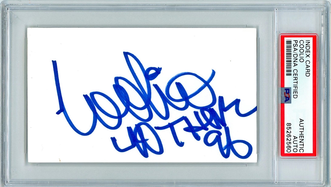 Coolio Signed 3" x 5" Index Card (PSA/DNA Encapsulated)