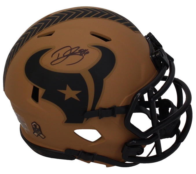 Dalton Schultz Signed Houston Texans STS Speed Mini Helmet (Beckett/BAS)