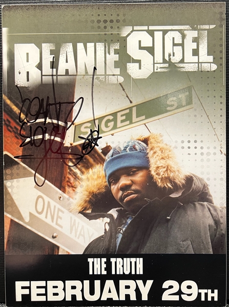 Beanie Sigel Signed 8.5" x 11" Promotional Sticker (Beckett/BAS & ACOA LOA)