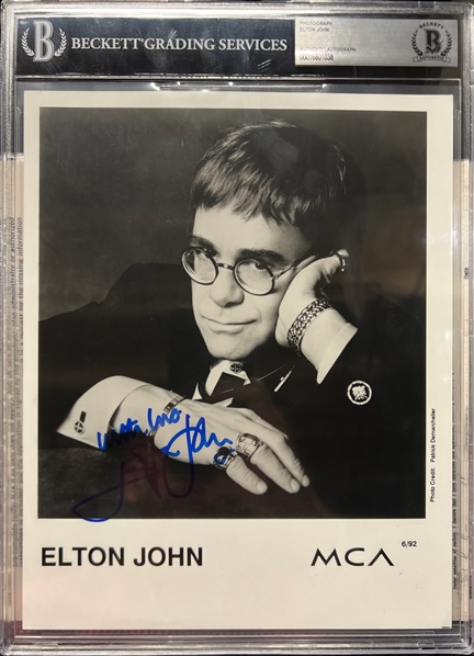 Elton John Signed 8" x 10" MCA Promotional Photo (Beckett/BAS LOA & Encapsulated)