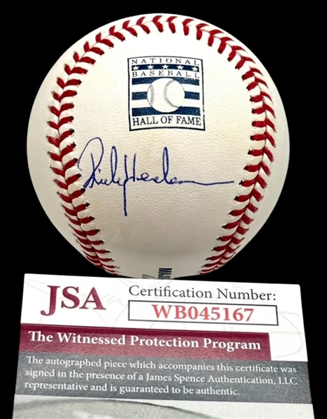 Rickey Henderson Signed IN-PERSON HOF Baseball! (JSA) 