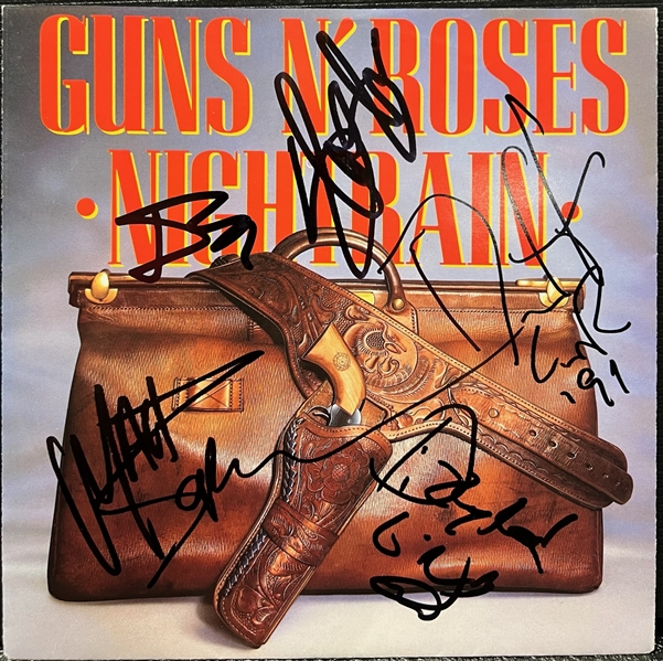 Guns N Roses Group Signed "Nightrain" 45 RPM (5 Sigs)(Beckett/BAS LOA)