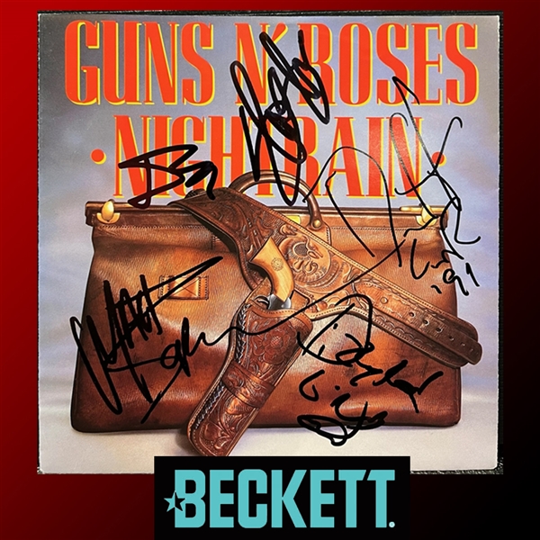 Guns N Roses Group Signed "Nightrain" 45 RPM (5 Sigs)(Beckett/BAS LOA)