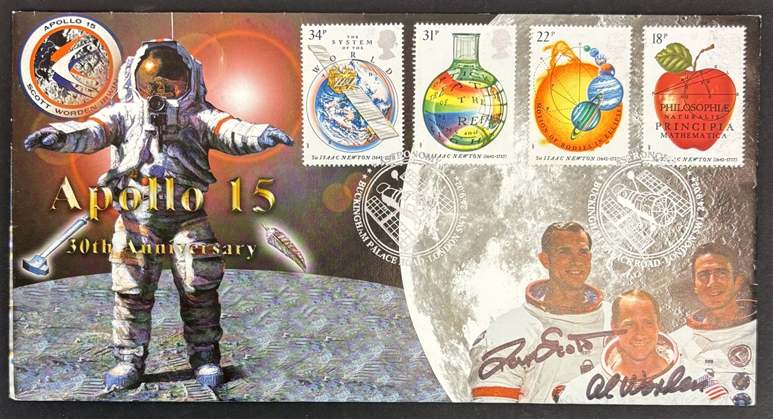 Apollo 15: Dave Scott & Al Worden Signed 4.5" x 8.5" Envelope (Third Party Guaranteed)