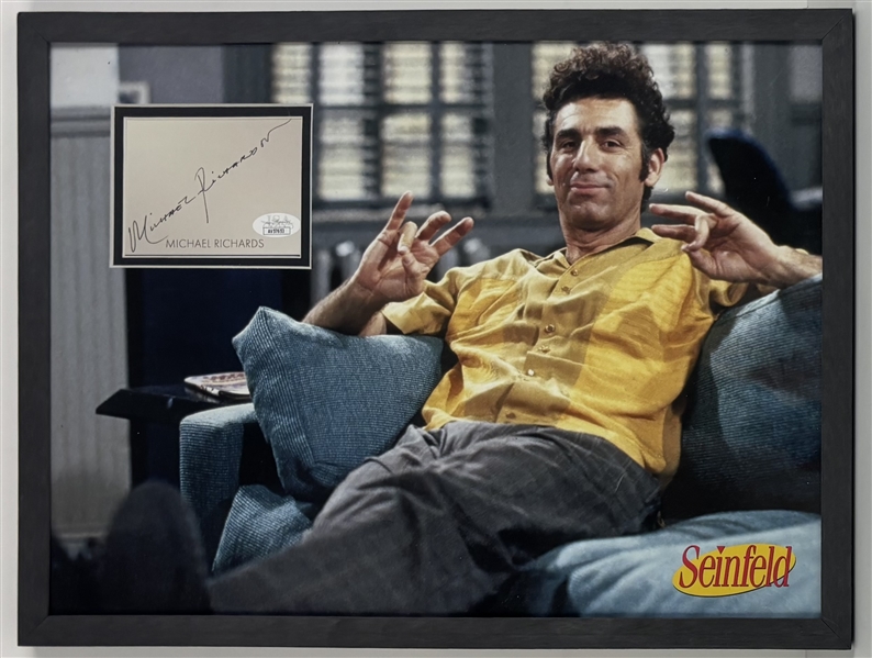 Michael Richards Signed Page in Framed Seinfeld Display (JSA)