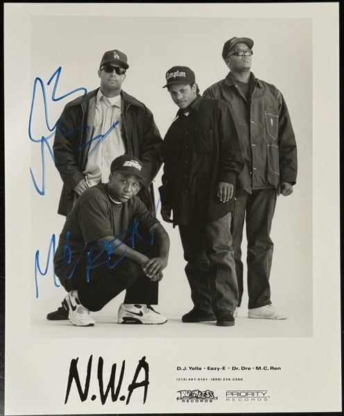 N.W.A: DJ Yella & MC Ren Signed 8" x 10" Original Press Photo (Beckett/BAS LOA)