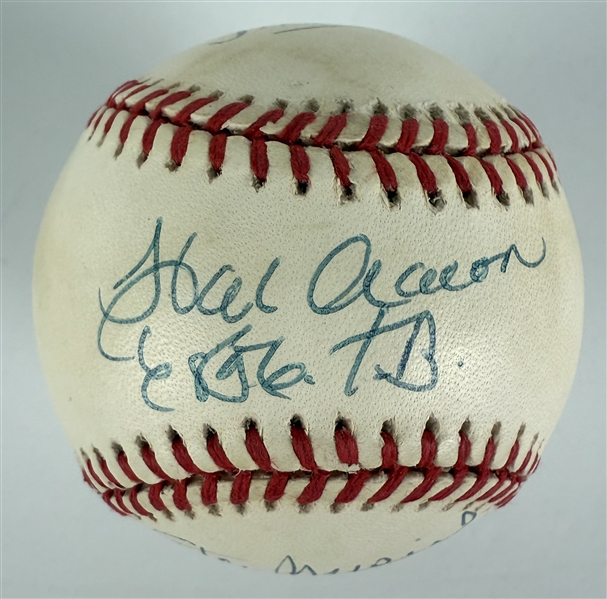 MLB Legends Signed Baseball including Mays, Aaron, and Musial (Beckett/BAS)