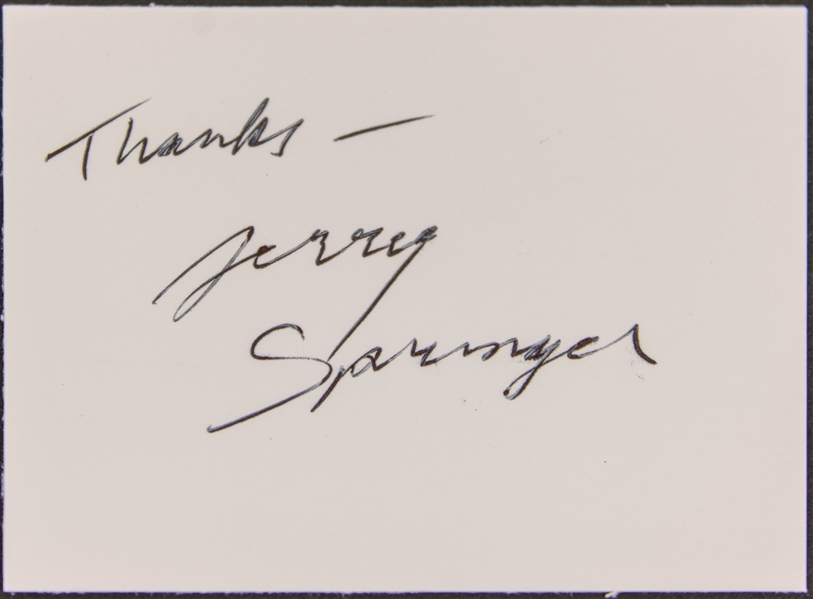 Jerry Springer Signed 2.5" x 3.5" Index Card (Third Party Guaranteed)