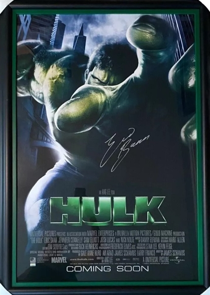 Eric Bana Signed 27" x 40" On-Site "Hulk" Framed Movie Poster (Celebrity Authentics & Third Party Guaranteed)