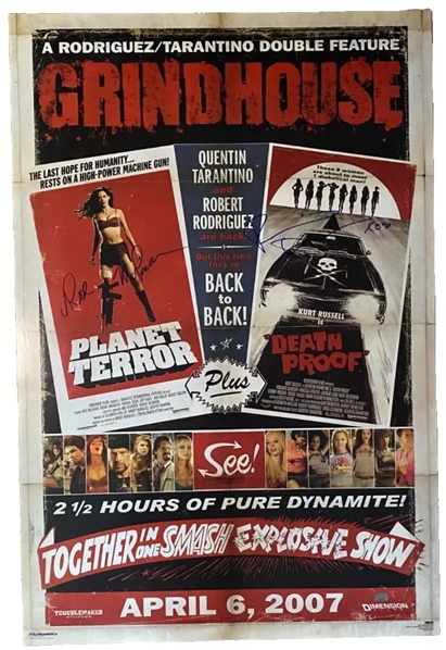 Rose McGowan & Rosario Dawson Dual Signed 27" x 40" On-Site "Grindhouse" Movie Poster (Celebrity Authentics & Third Party Guaranteed)