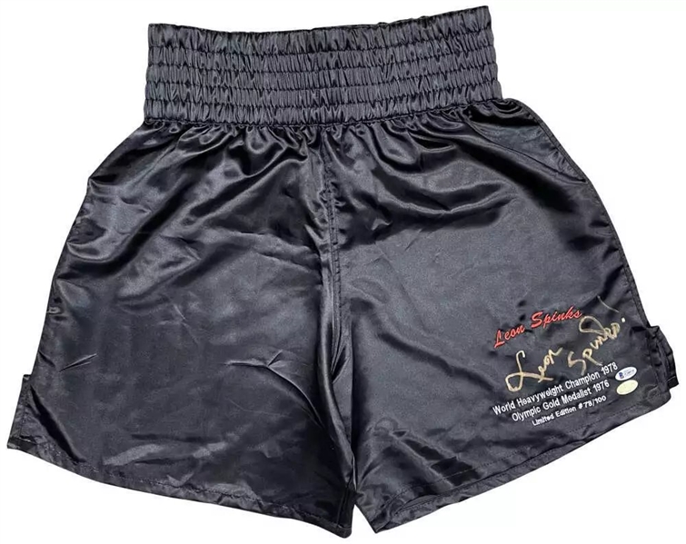 Leon Spinks Signed Ltd. Ed. Boxing Trunks (Beckett/BAS)