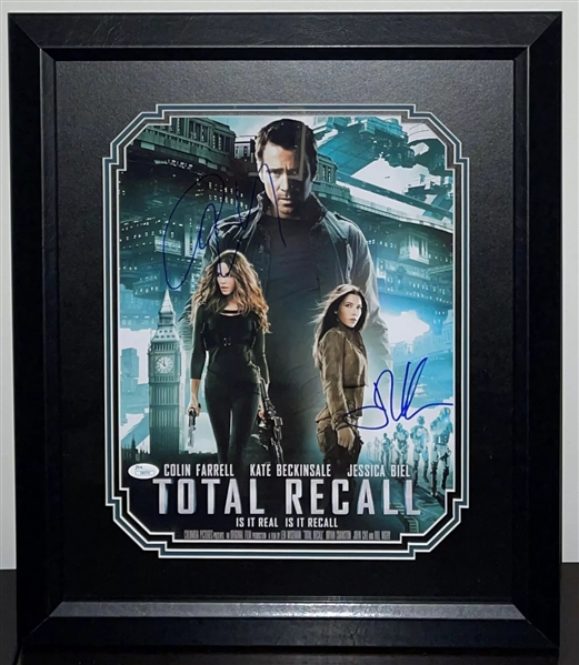 Colin Farrell & Jessica Biel Dual Signed 11" x 14" Framed "Total Recall" Mini Poster (JSA)