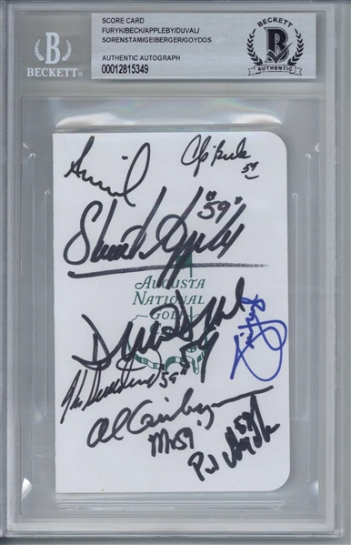 The Masters: The 59 Club Multi-Signed Masters Postcard w/ Furyk, Duval, Sorenstam & Others! (Beckett/BAS)