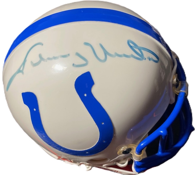 Johnny Unitas Signed Mini Helmet (Beckett/BAS)