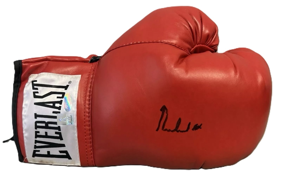 Muhammad Ali Near-Mint Signed Red Everlast Boxing Glove (Ali COA, Steiner & Third Party Guaranteed)