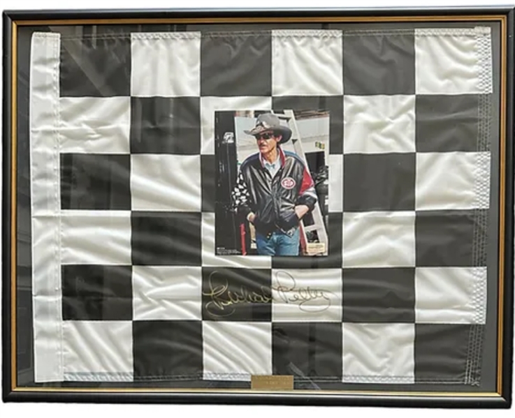 Richard Petty Signed Flag in Framed Display (Third Party Guaranteed)