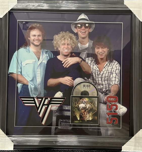 Van Halen: Group Signed 5150 CD Insert in Framed Display (4 Sigs)(Epperson/REAL LOA)