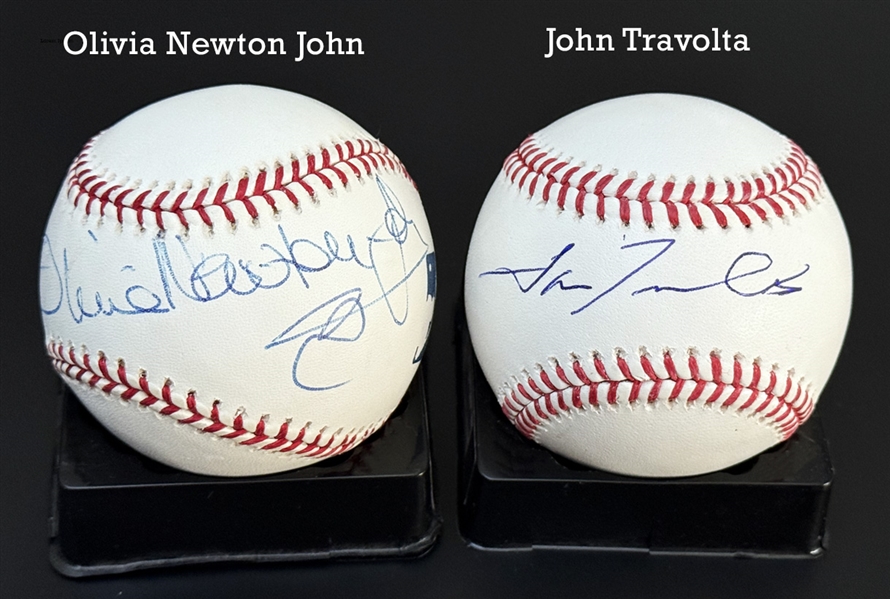 Grease: Olivia Newton John & John Travolta Signed Baseballs! (Celebrity Authentics & GAI)   