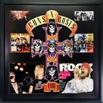 Guns N Roses Group Signed Custom Framed Display (6/Sigs) (JSA)