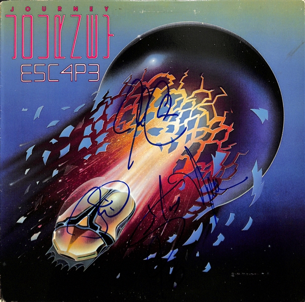 Journey: Group Signed "Escape" Album Cover w/ Autos Gem Mint 10! (Beckett/BAS LOA)(Grad Collection)