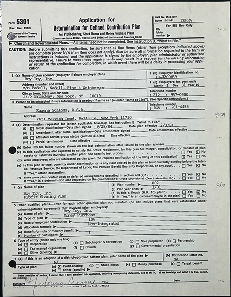 Madonna Signed 6 Page IRS Document w/ Perfect Full "Madonna Ciccone" Legal Signature! (Beckett/BAS LOA)