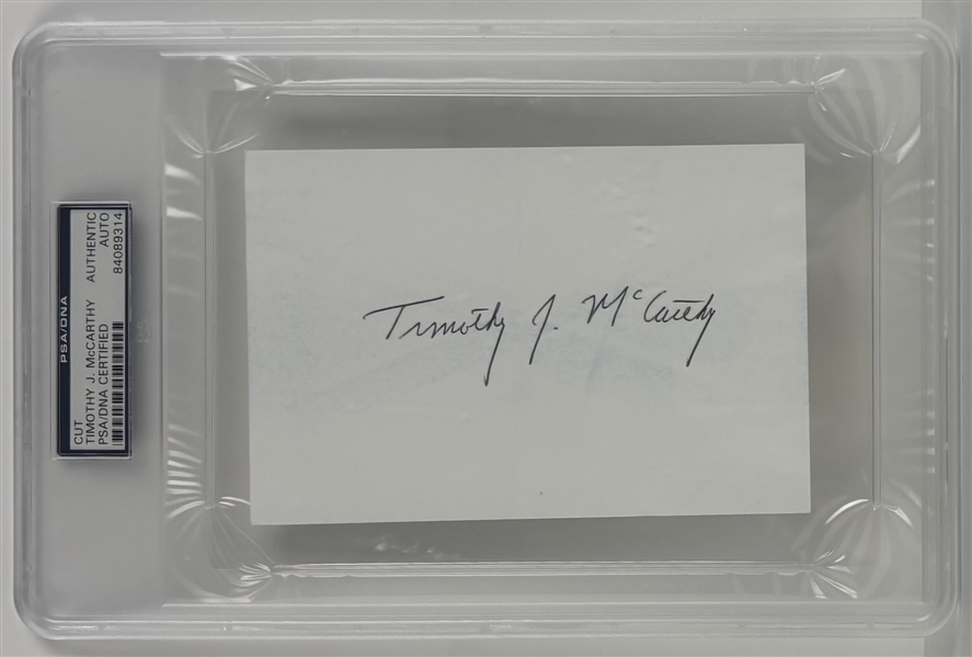 Timothy McCarthy Signed 4" x 6" Index Card (PSA/DNA Encapsulated) 