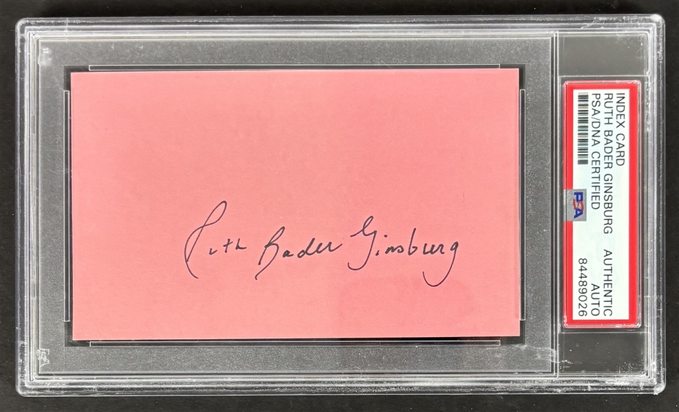 Ruth Bader Ginsburg Signed Index Card (PSA/DNA Encapsulated)