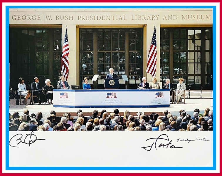 Presidents Jimmy Carter, Barack Obama & Rosalynn Carter Signed 11x14  (Third Party Guaranteed) 