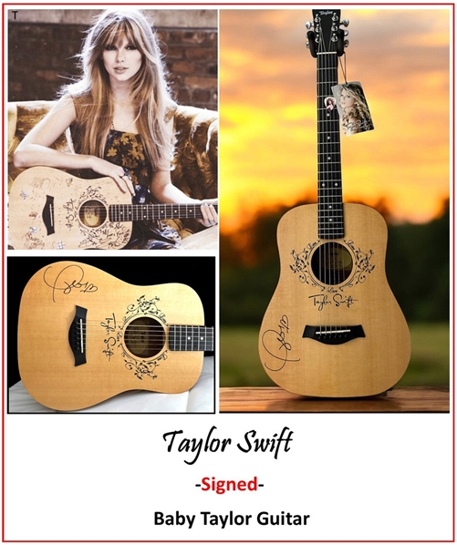 Taylor Swift RARE Baby Taylor SIGNED Guitar!  (JSA & Beckett/BAS)