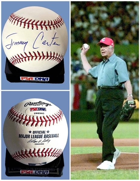 President Jimmy Carter Signed M.L. Baseball With Rare Full Signature! (PSA/DNA)