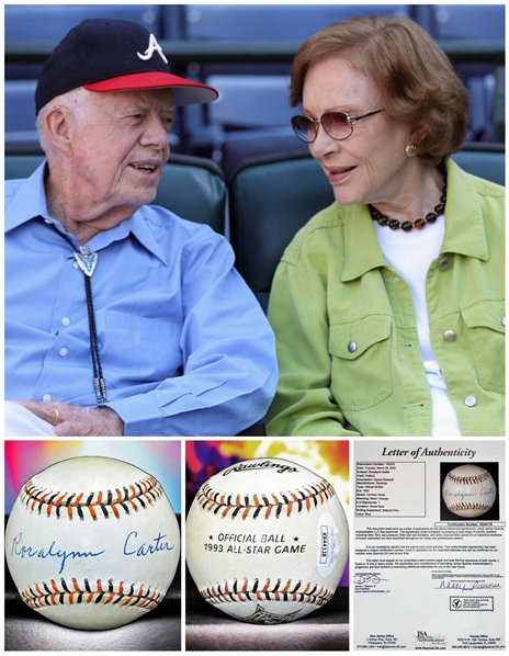 First Lady Rosalynn Carter Signed Official 1993 MLB All-Star Game Baseball! (JSA)