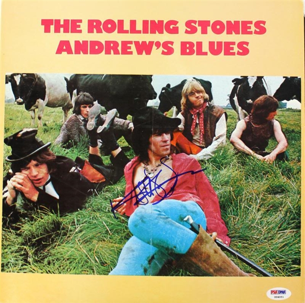 Rolling Stones: Keith Richards Signed "Andrews Blues" Album Cover w/ Gem Mint 10 Auto! (PSA/DNA LOA)