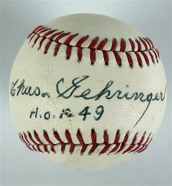 Charles Gehringer Signed Official American League Baseball (JSA)